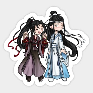 Chibi Fan Art - Grandmaster of Demonic Cultivation - Wei Waixun and Lan Wangji Sticker